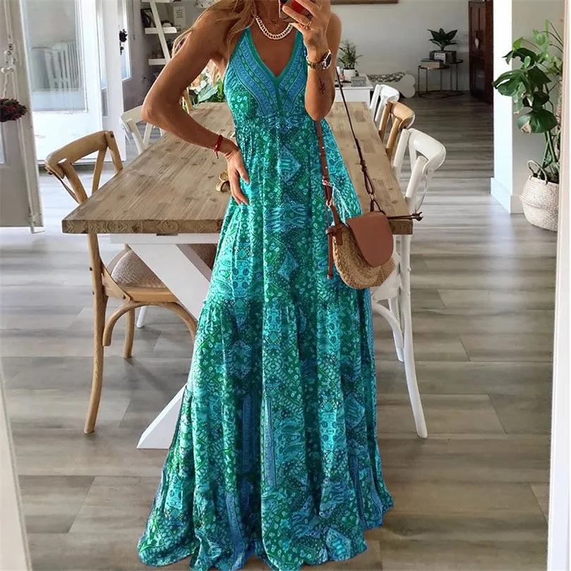 Weren | Vestido largo con escote en pico