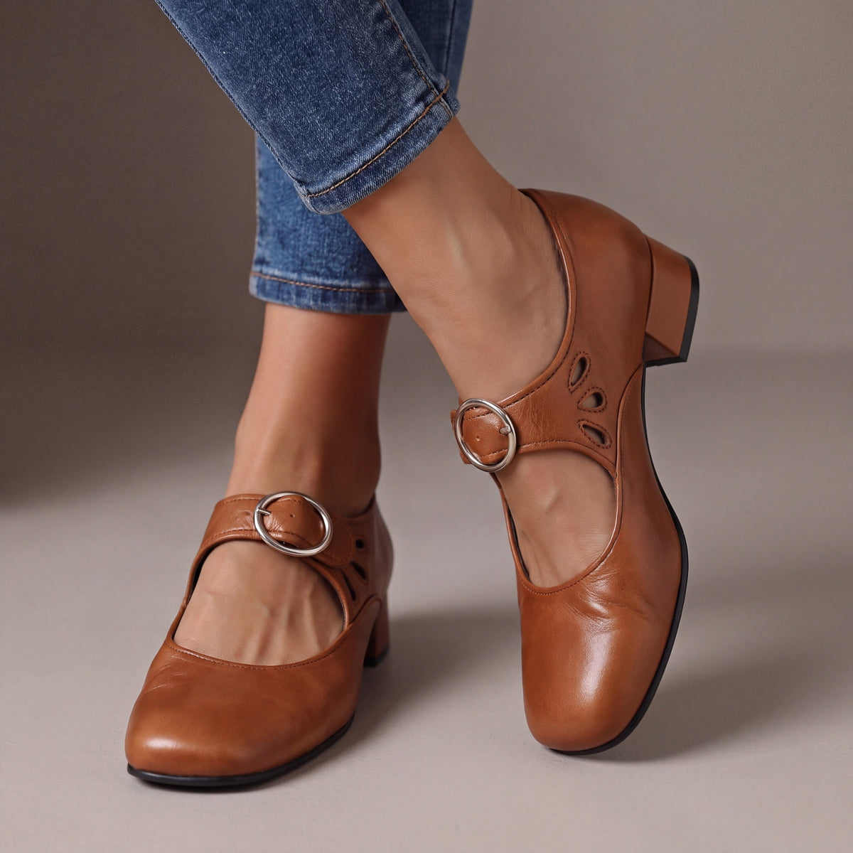 Véronique | Zapatos Mary Jane de tacón con hebilla
