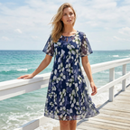 Tamsin | Vestido elegante de línea A con estampado floral