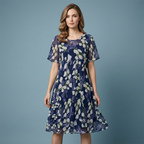 Tamsin | Vestido elegante de línea A con estampado floral
