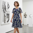 Tamsin | Vestido elegante de línea A con estampado floral