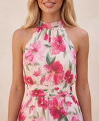 Elodie | Vestido largo fluido con estampado floral