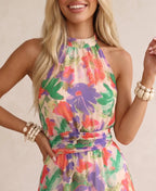 Elodie | Vestido largo fluido con estampado floral