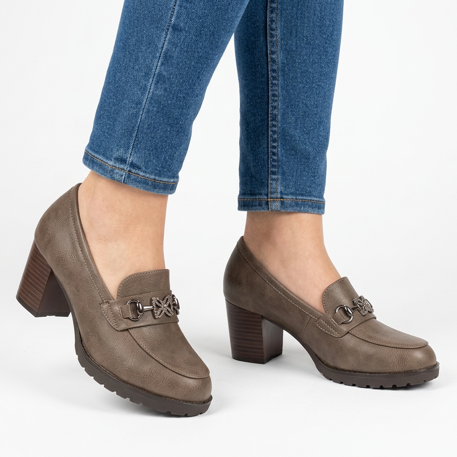 Veronica | Mocasín de tacón ancho con strass