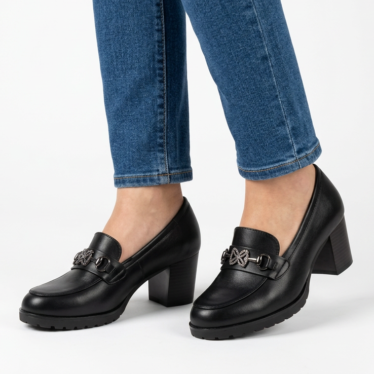 Veronica | Mocasín de tacón ancho con strass