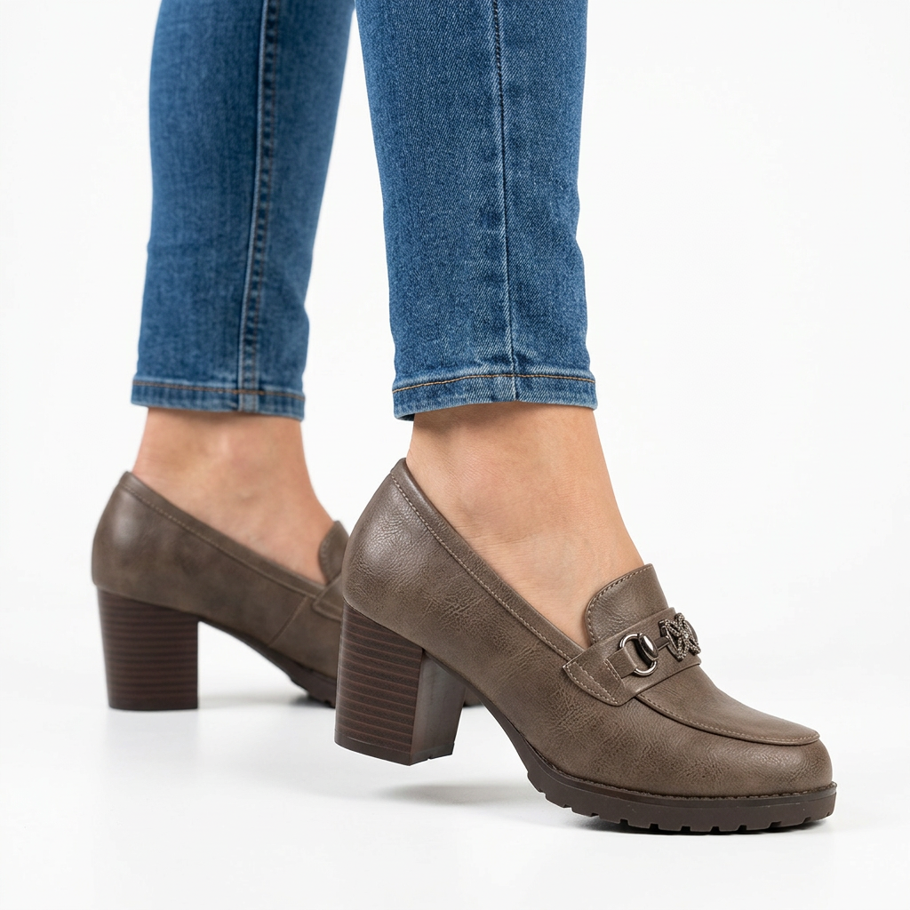Veronica | Mocasín de tacón ancho con strass